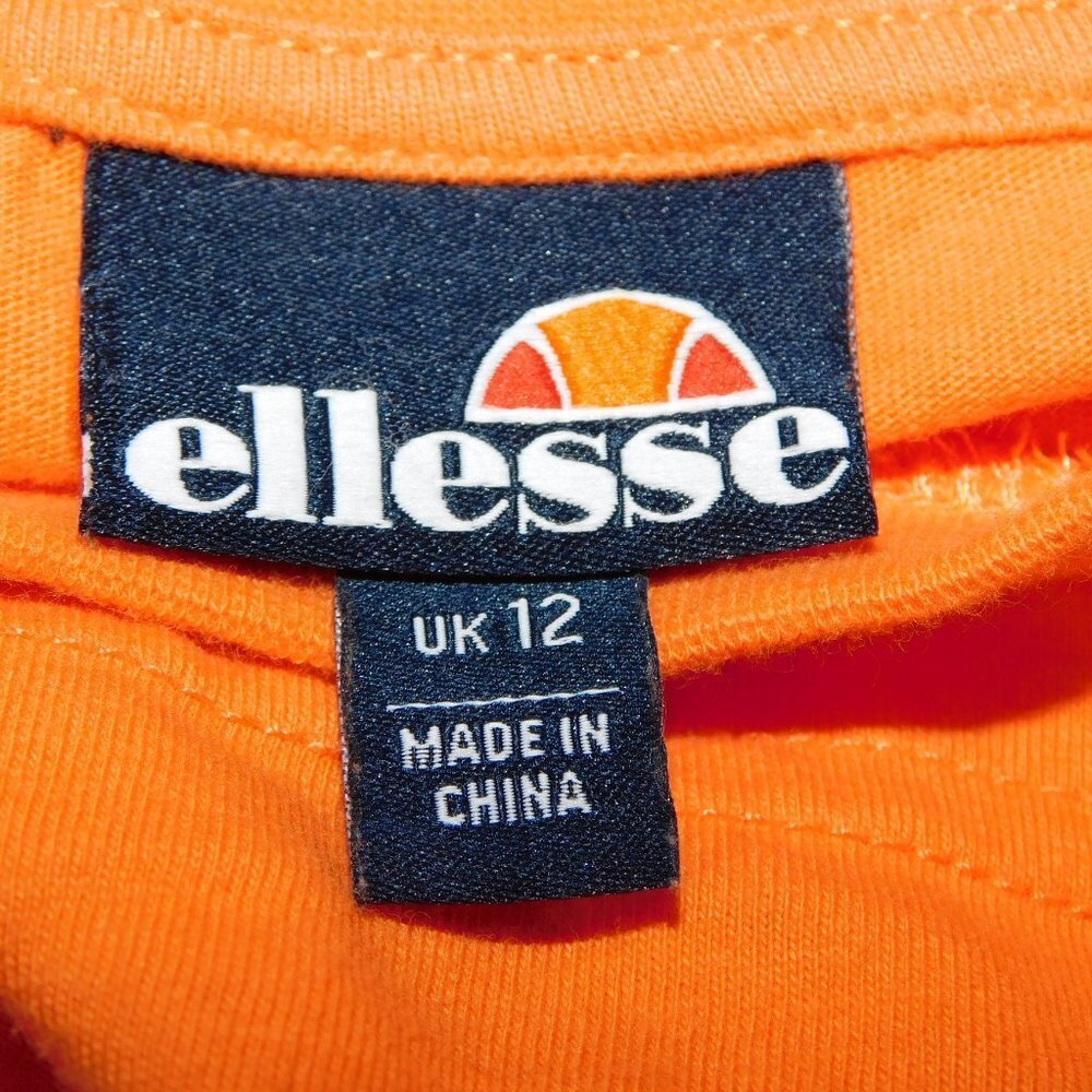 Ellesse  Logo Heritage Orange Alberta crop top T Shirt Womens L - Picture 2 of 9